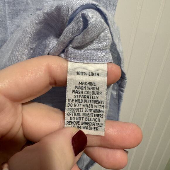 Rodd Gunn Light Blue Linen Button Up Sports Fit Mens Medium - Picture 4 of 5